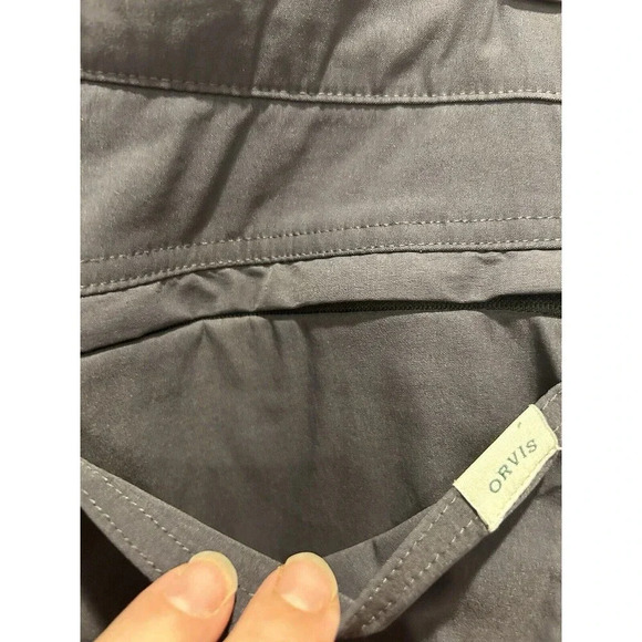 ORVIS Performance Tech Pants Mens 40x30 Gray Straight Water Repellant Flat Front - Picture 7 of 13